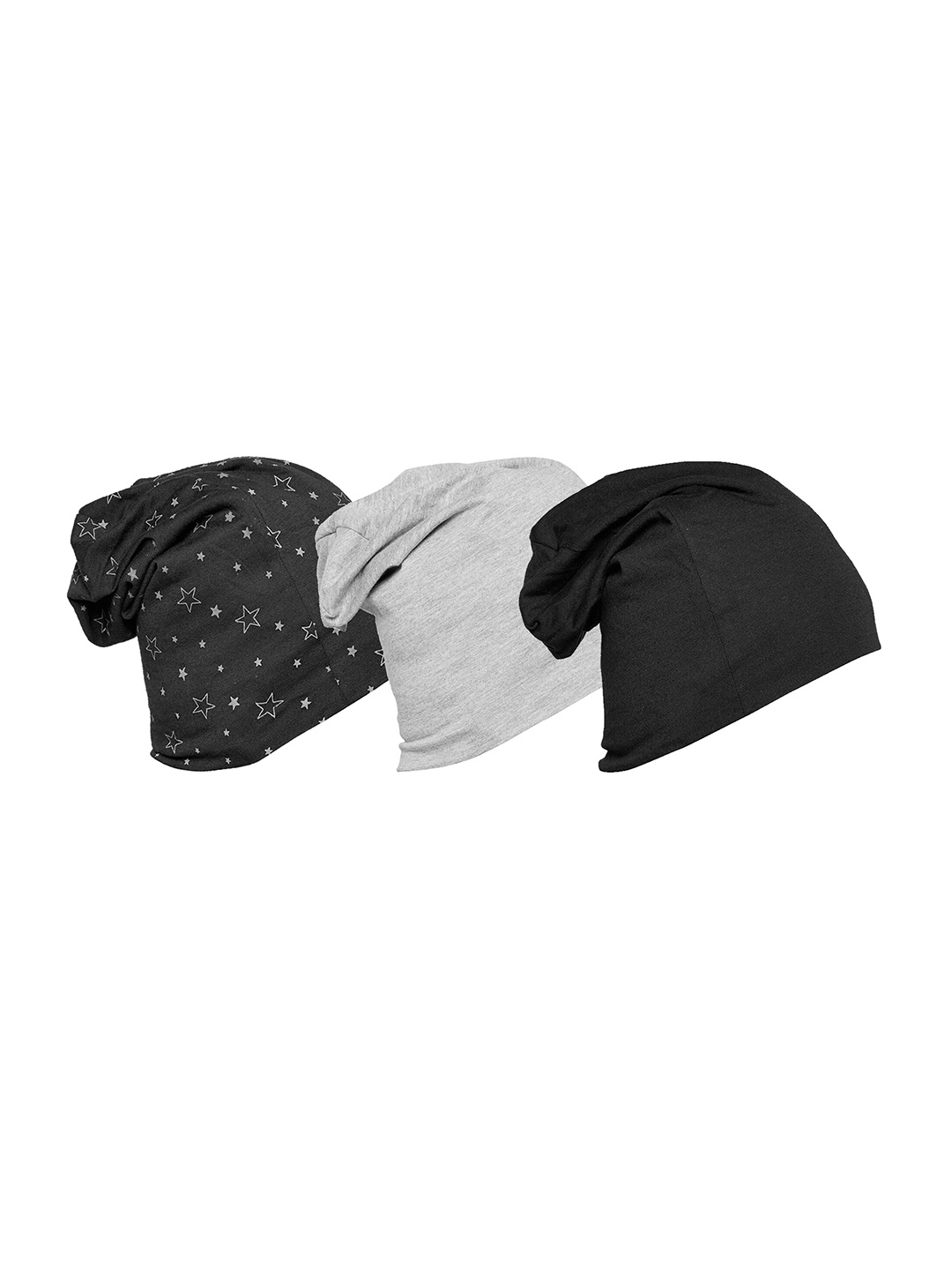 

VIMAL JONNEY Unisex Black & Grey Melange Printed Beanie