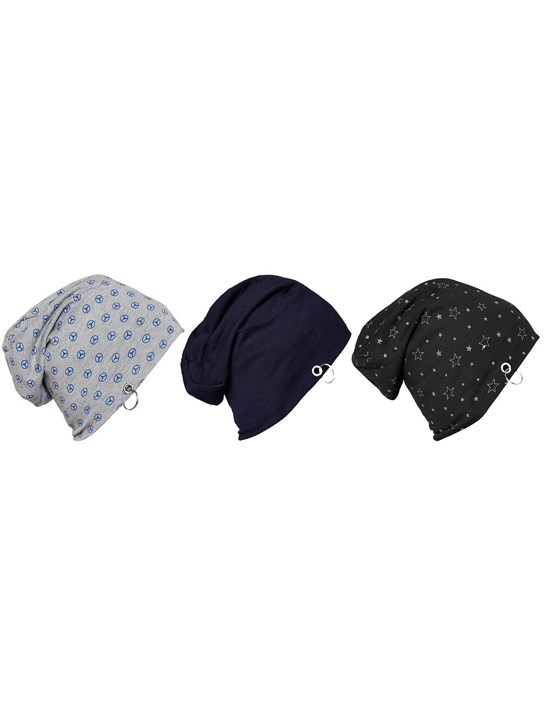 

VIMAL JONNEY Unisex Black & Grey Printed Beanie