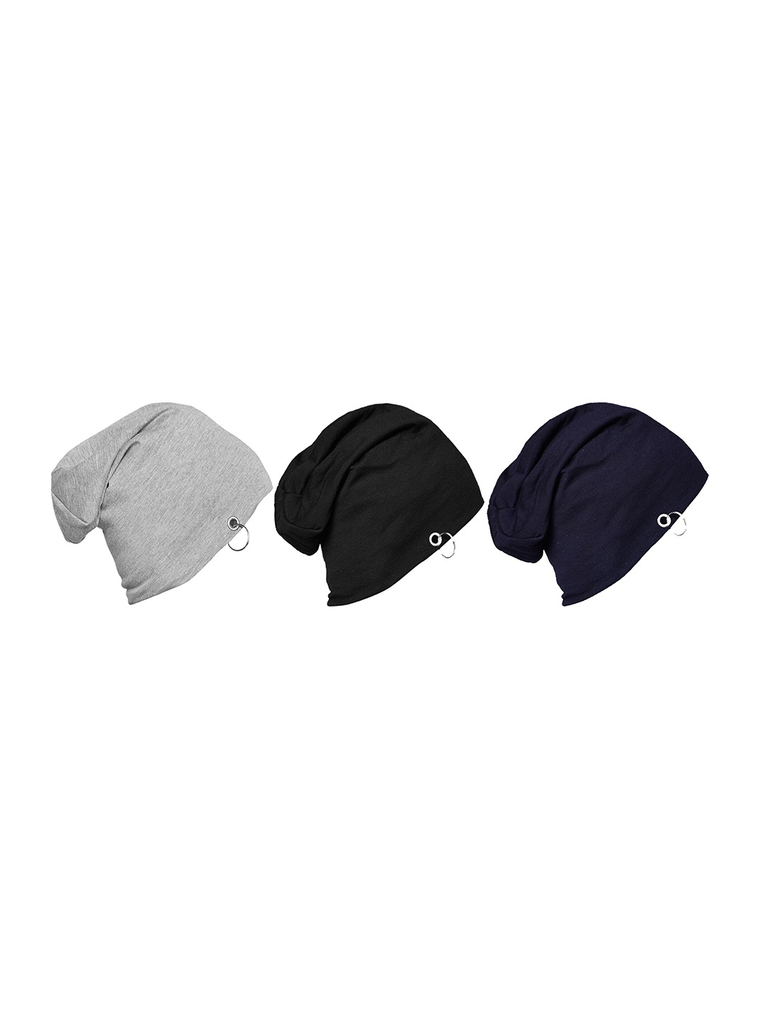 

VIMAL JONNEY Pack of 3 Grey & Navy Blue Beanie