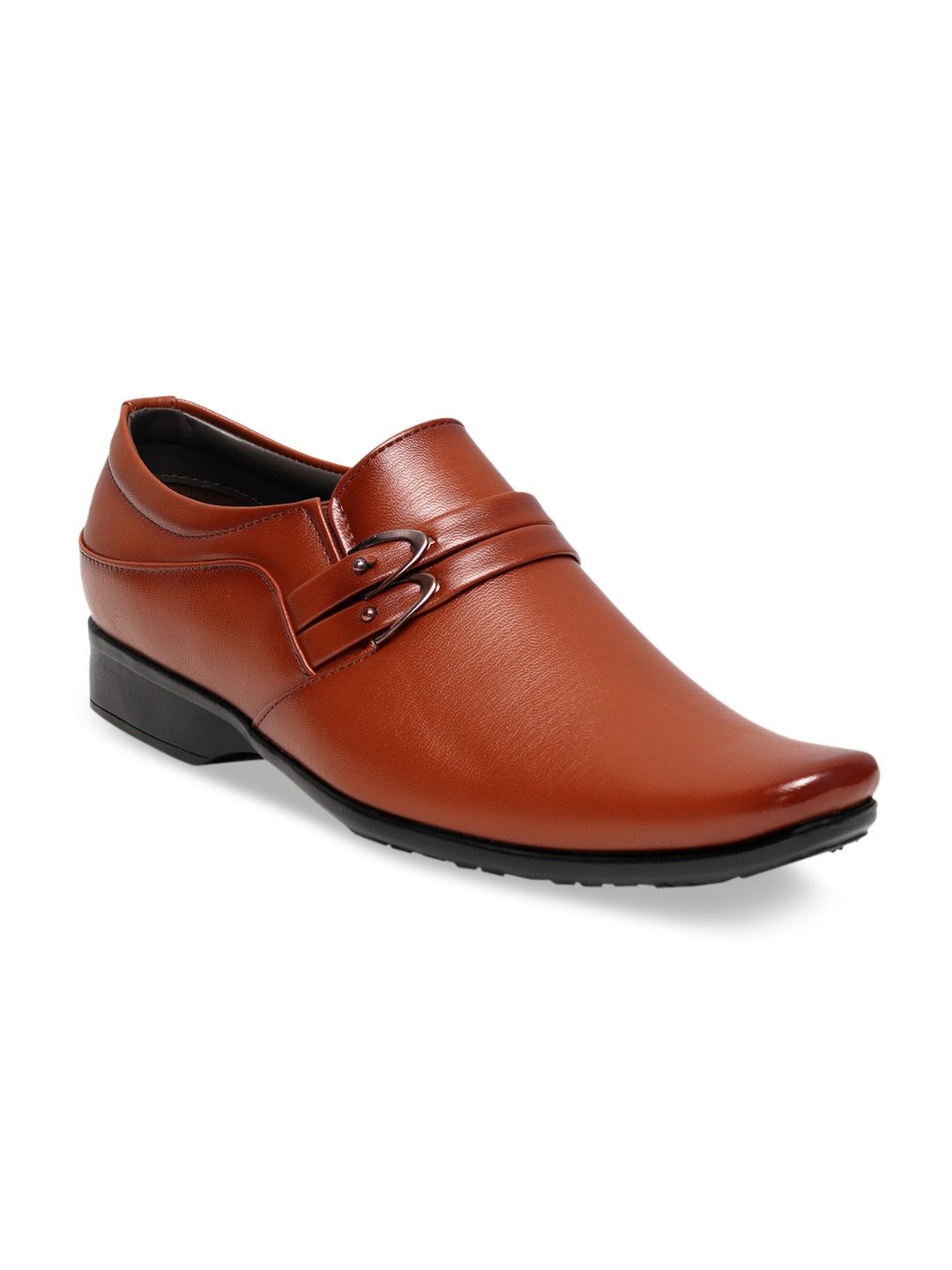 

Ferraiolo Men Brown Solid Formal Monk Shoes