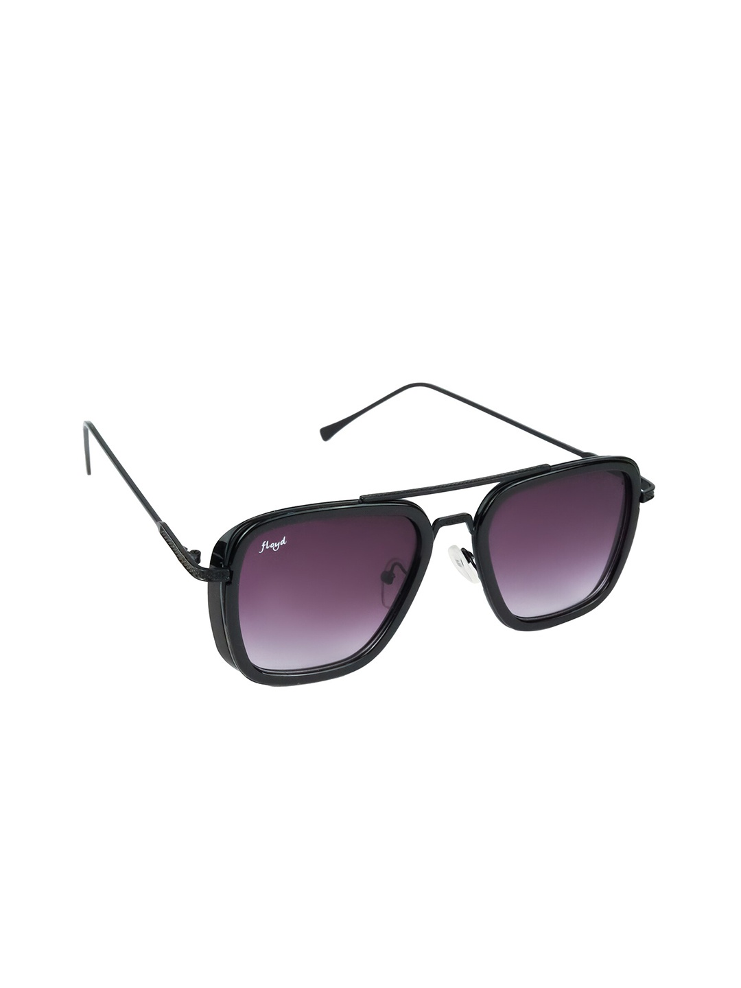 

Floyd Unisex Purple Lens & Black Rectangle Sunglasses with UV Protected Lens