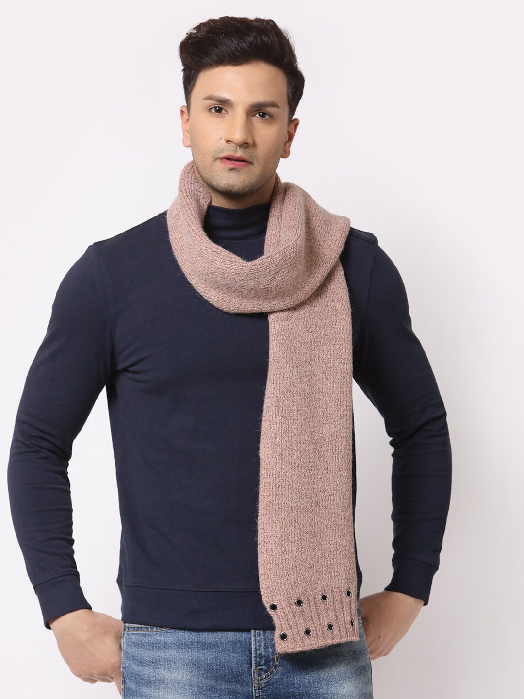 

Calvadoss Men Pink Woven Design Stole