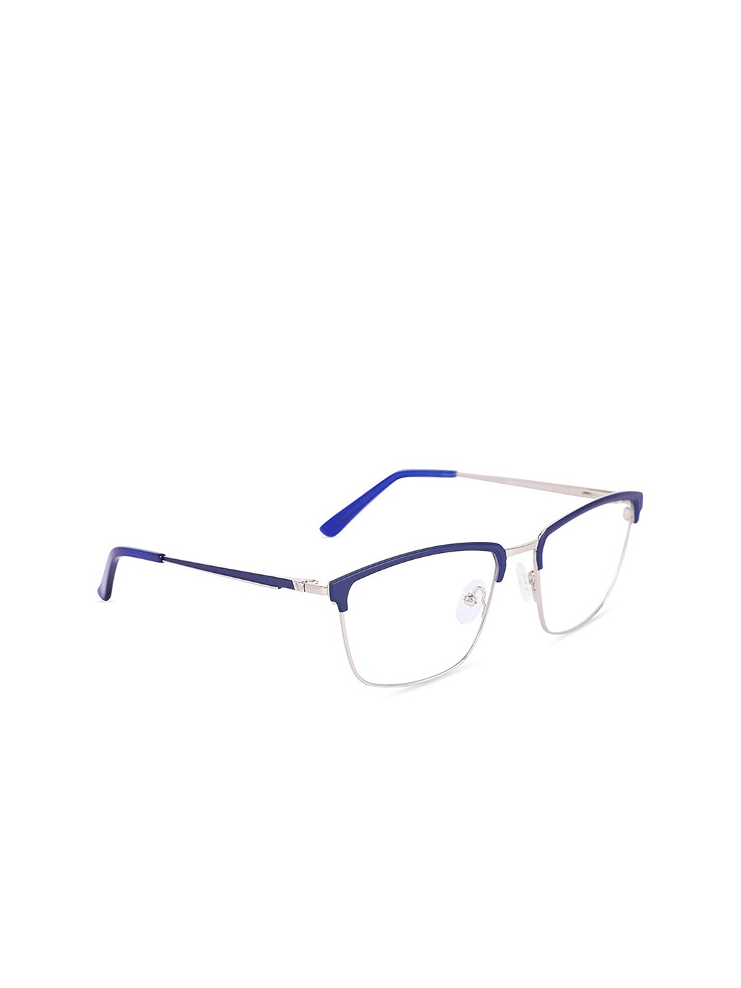 

MARC LOUIS Unisex Blue & Silver-Toned Full Rim Square Frames