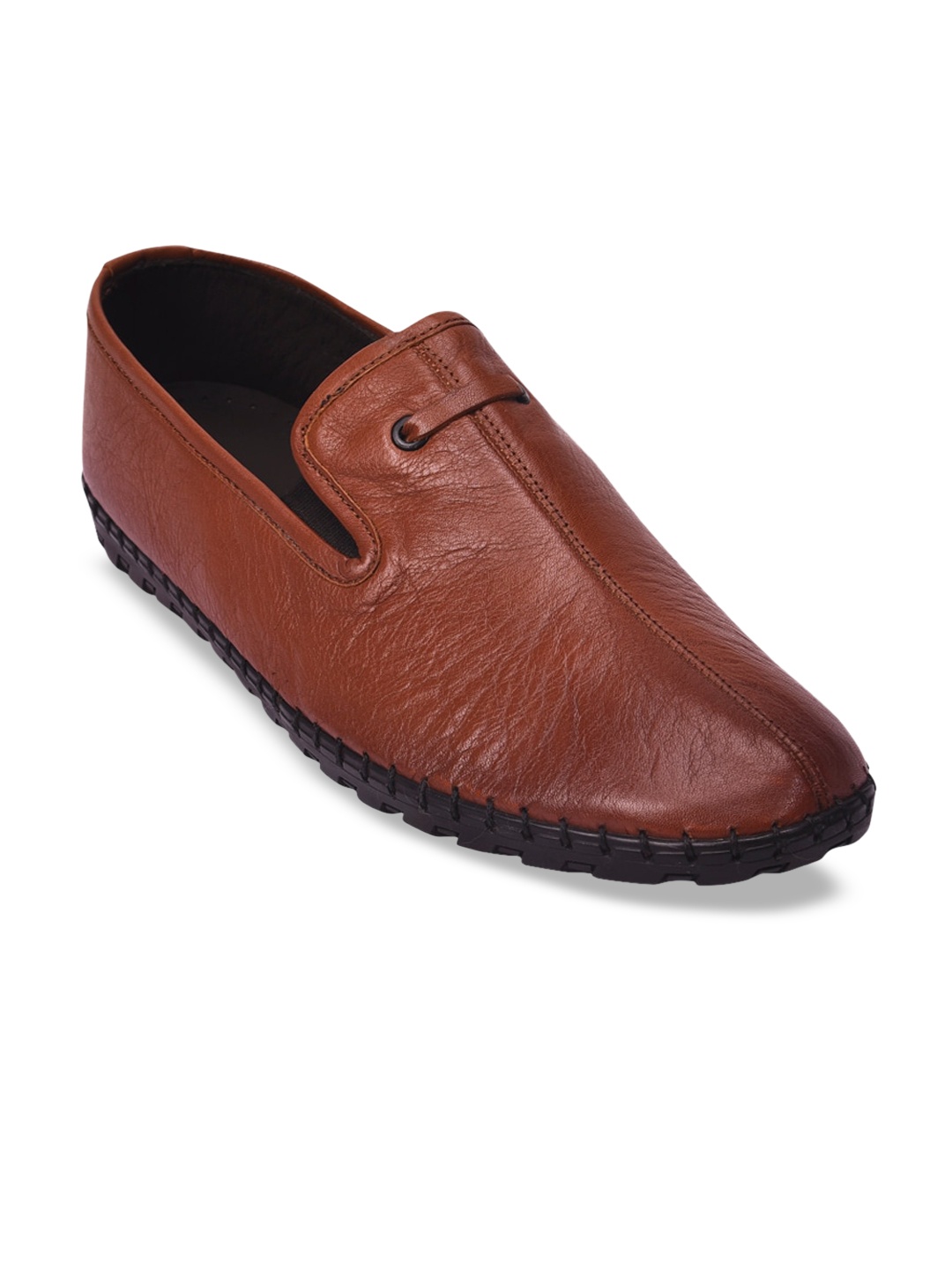 

Pavers England Men Tan Textured Leather Loafers