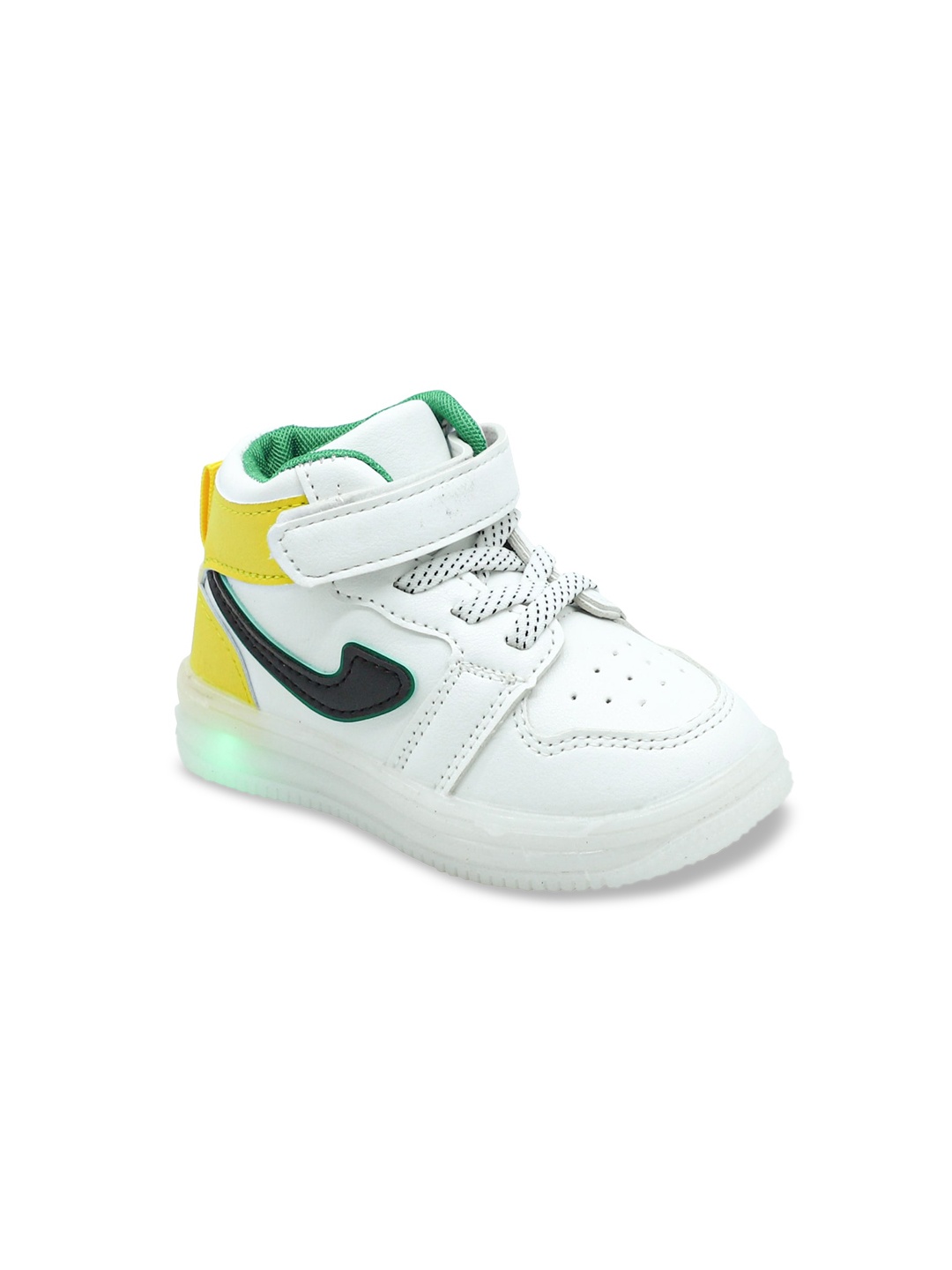

FEETWELL SHOES Unisex Kids White Perforations High-Top Sneakers