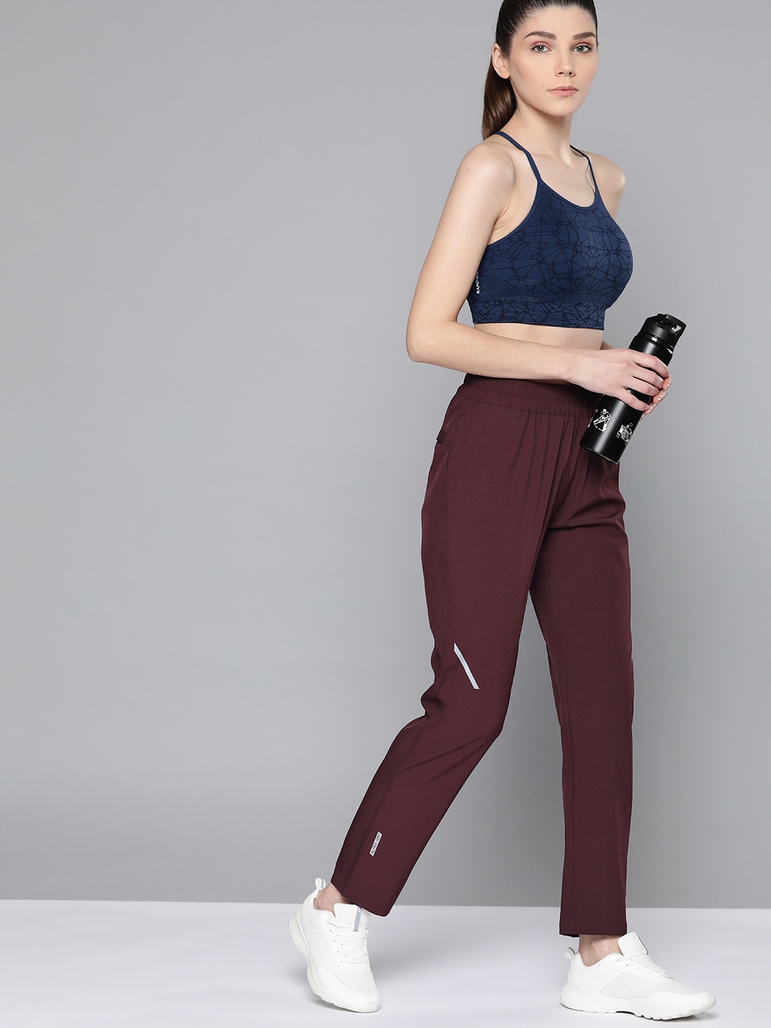 

Slazenger Women Burgundy Solid Track Pants
