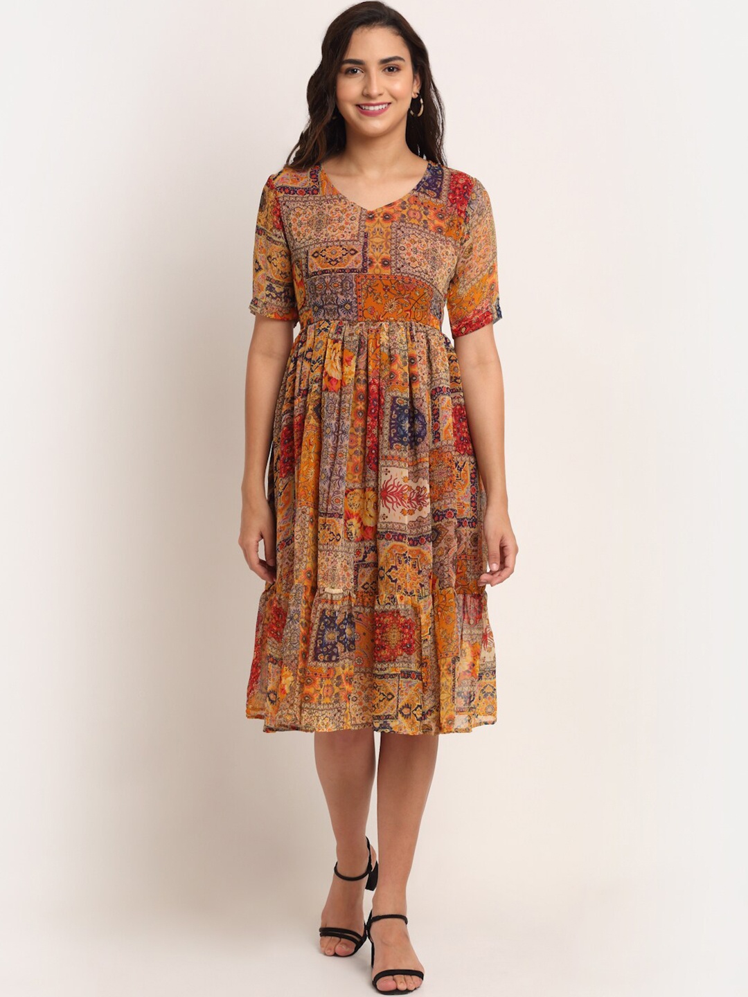 

Aawari Multicoloured Ethnic Motifs Dress, Multi