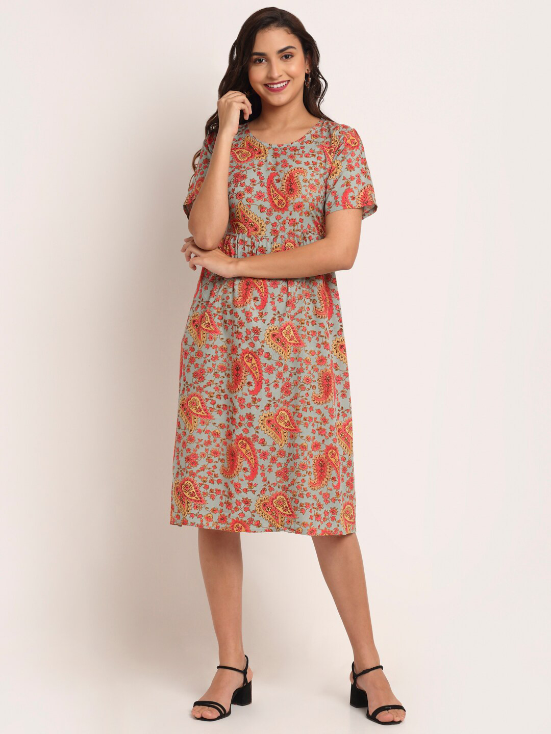 

Aawari Multicoloured Ethnic Motifs Dress, Multi