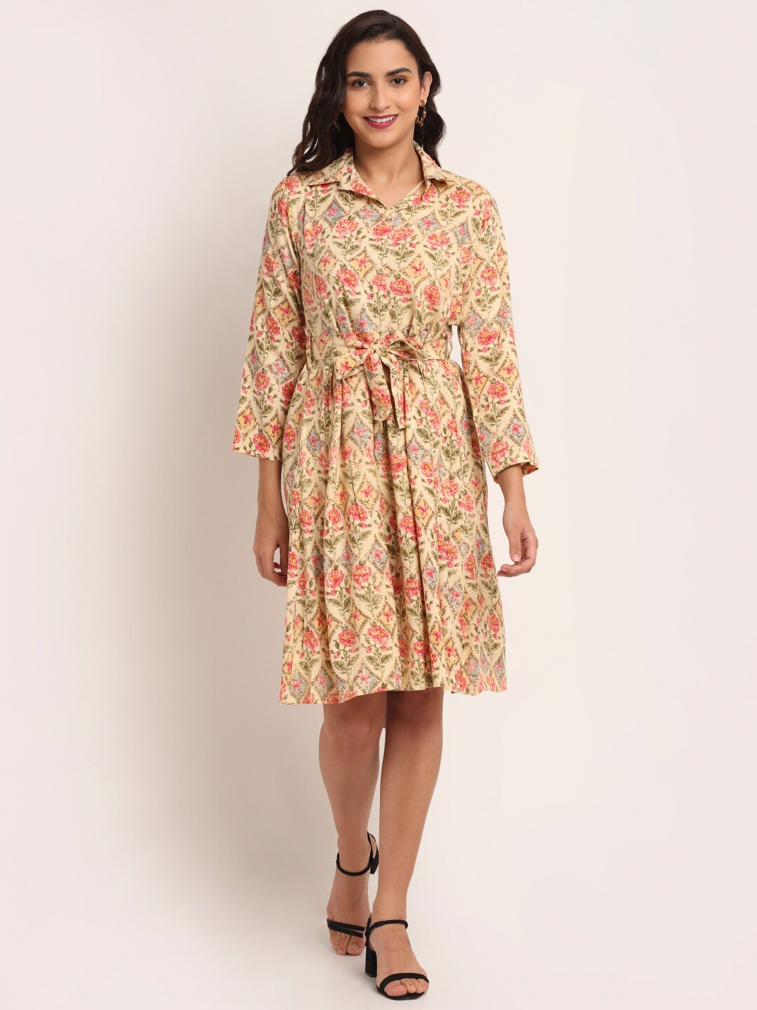 

Aawari Beige & Green Floral Dress