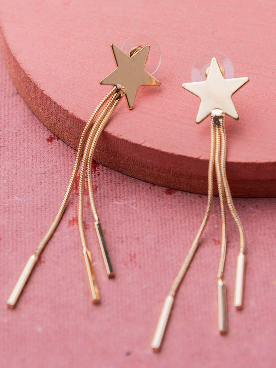 

Jewelz Gold-Toned Contemporary Drop Earrings