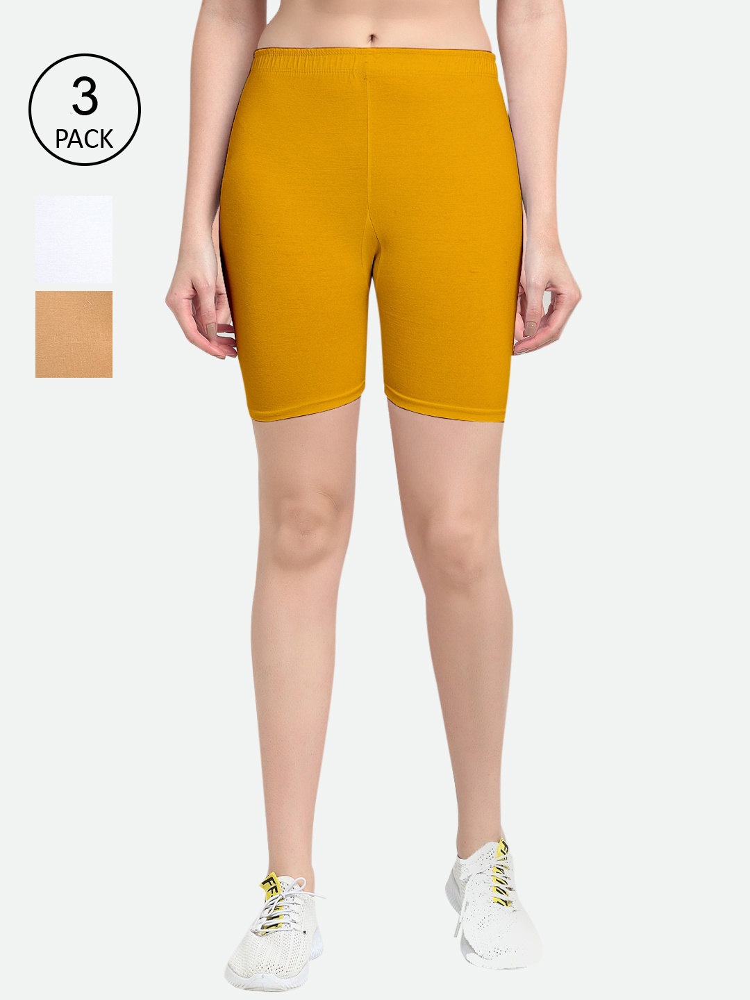 

GRACIT Women White Biker Shorts