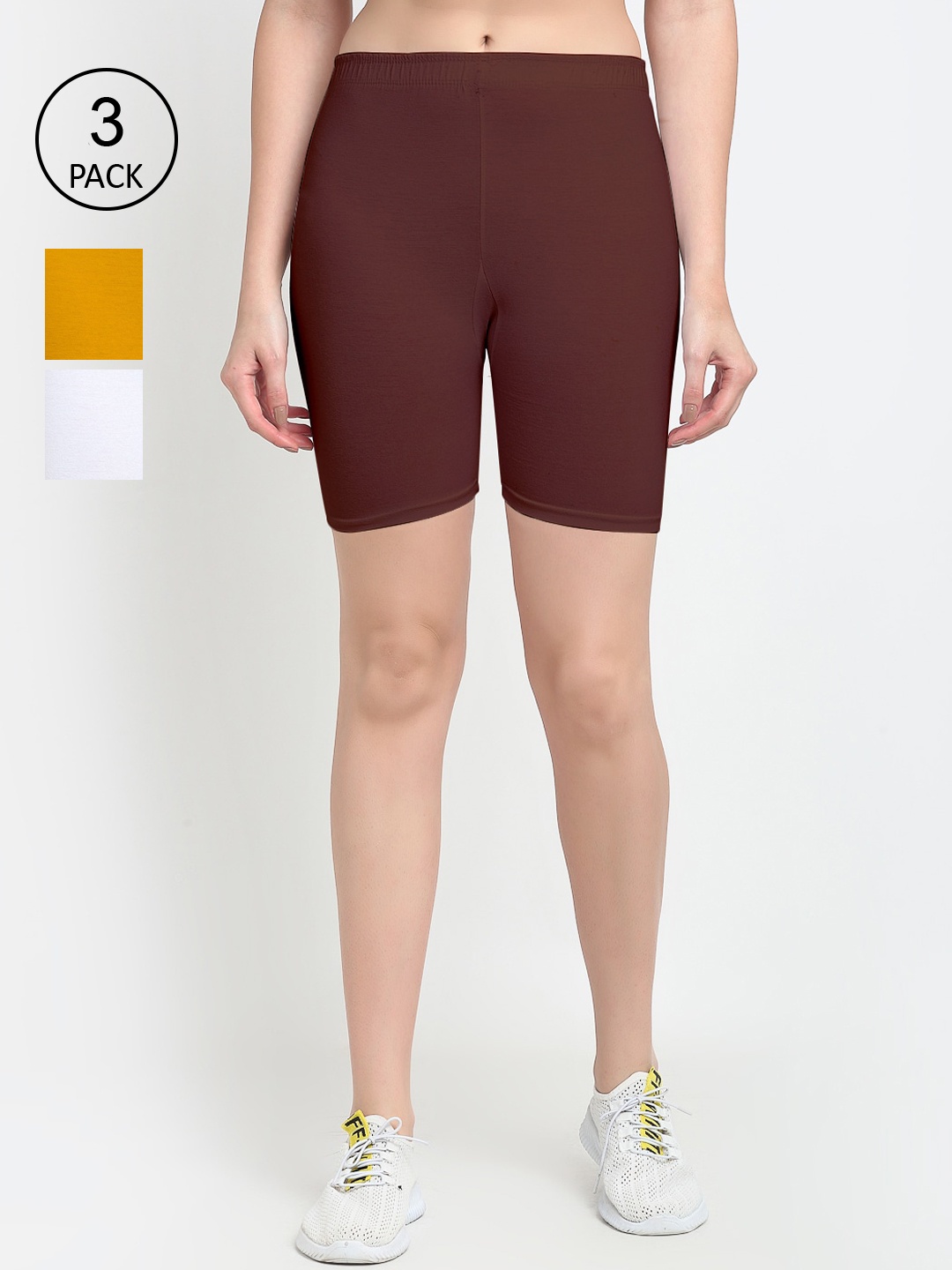 

GRACIT Women White Biker Shorts