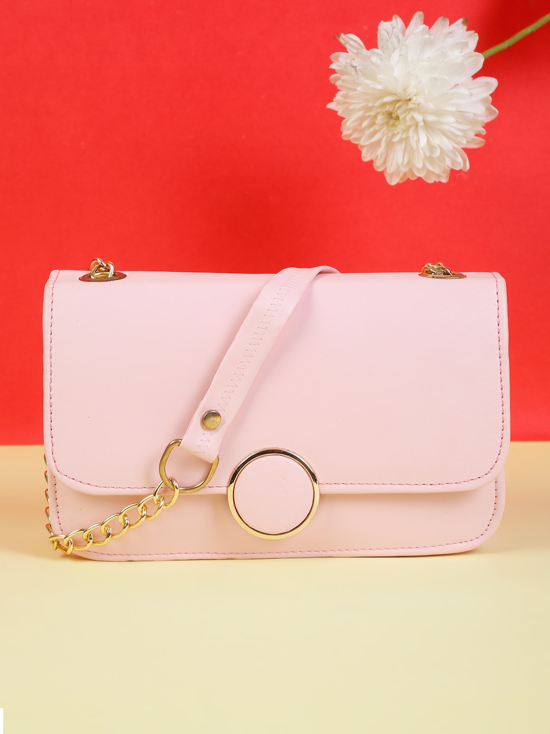 

FARGO Pink PU Structured Sling Bag