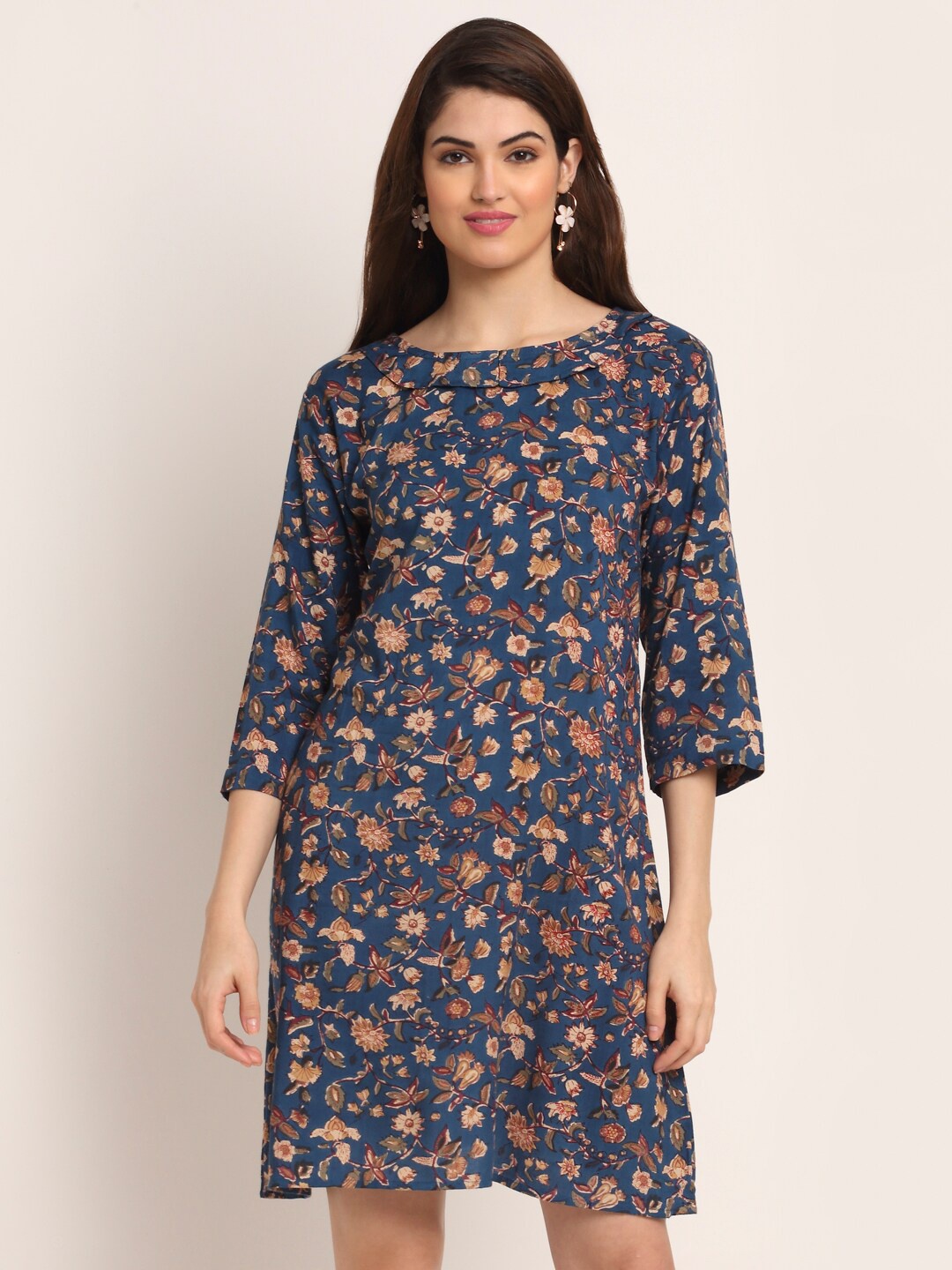 

Aawari Blue Floral A-Line Dress