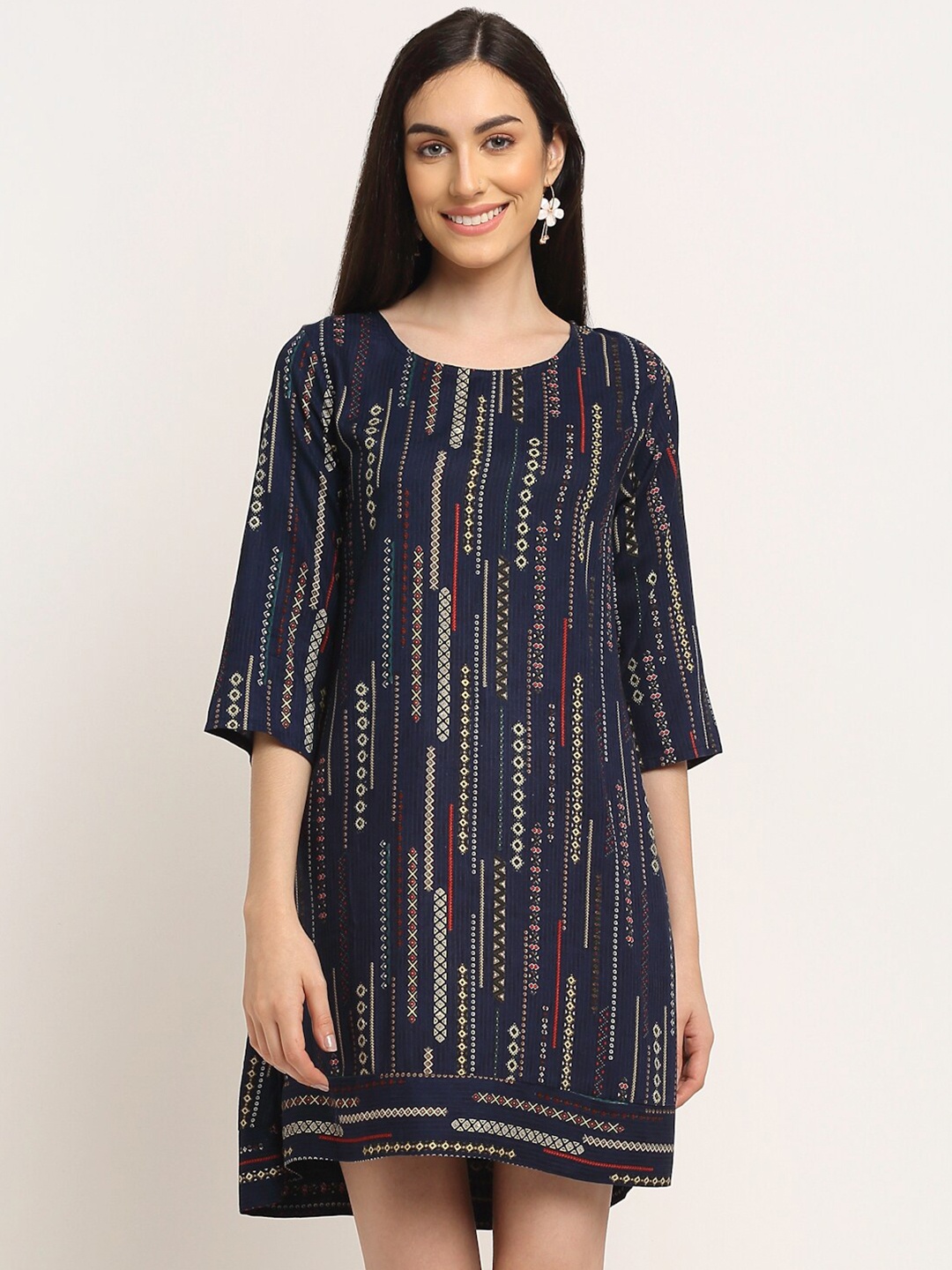 

Aawari Blue Floral A-Line Dress