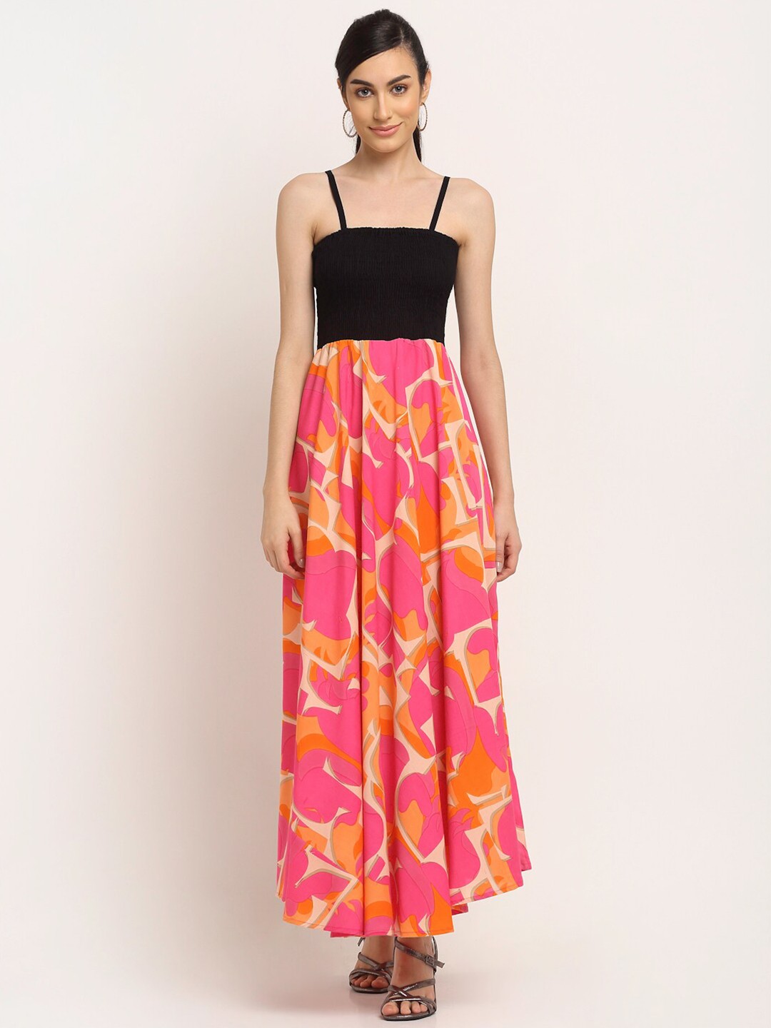 

Aawari Woman Multicoloured Elephant Printed Maxi Dress, Multi