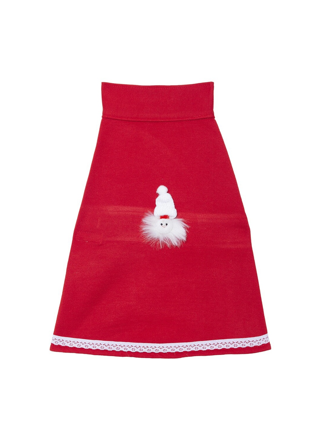 

Lulala Red & White Self-Design Christmas Dog Dress