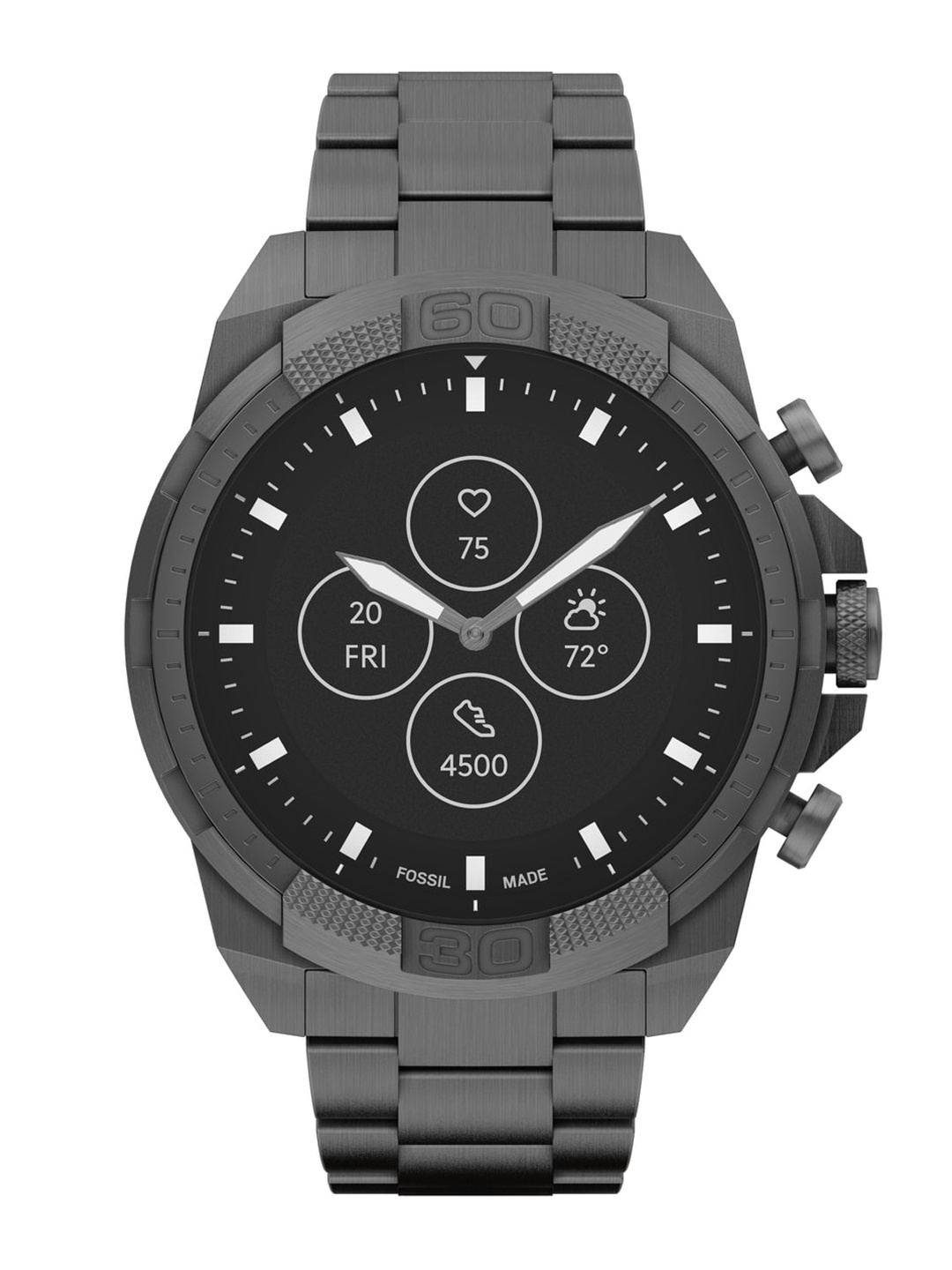 

Fossil Men Black Solid Bronson Hybrid Smoke Smartwatch FTW7059