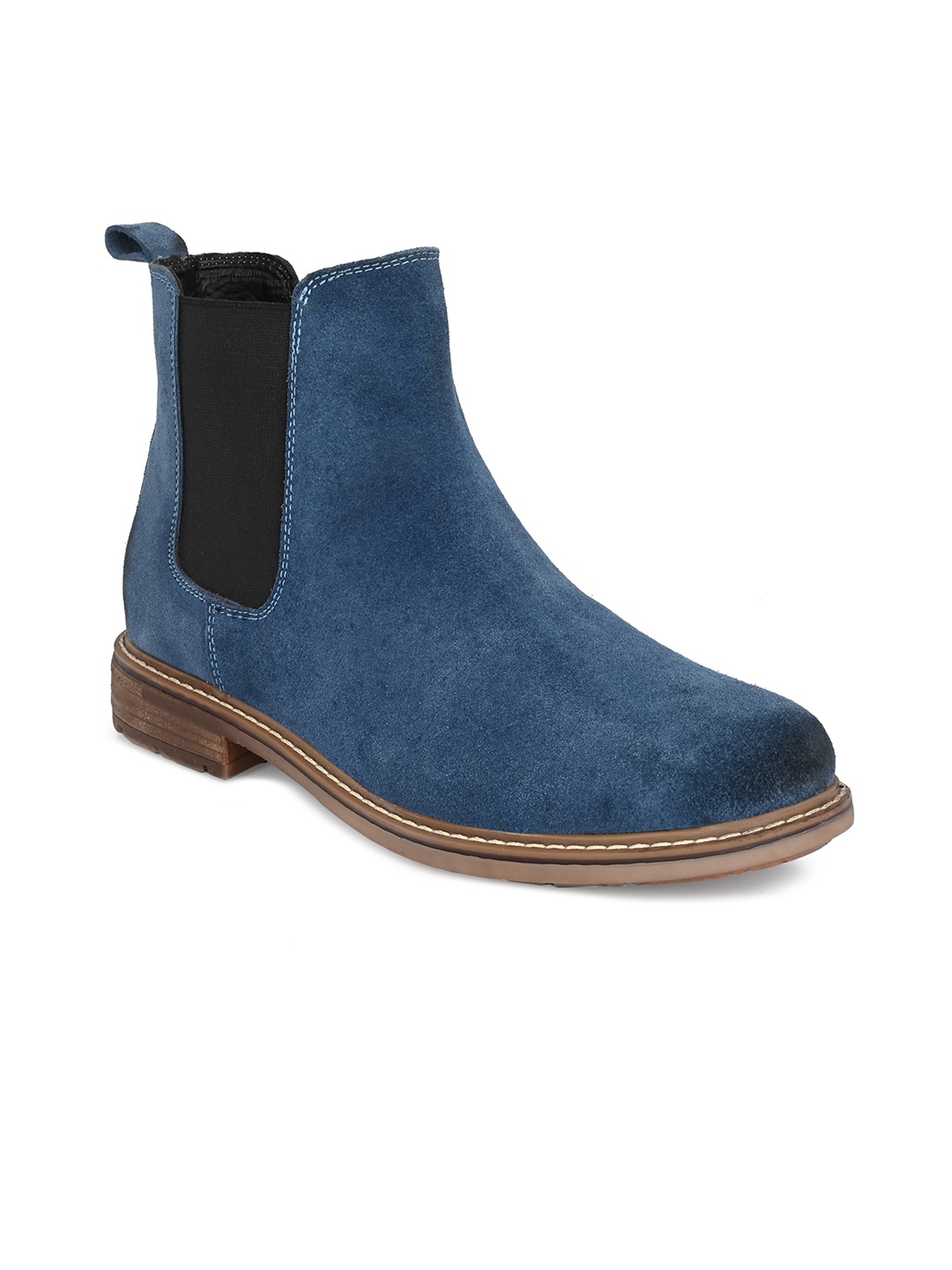 

SHENCES Men Blue Solid Flat Boots