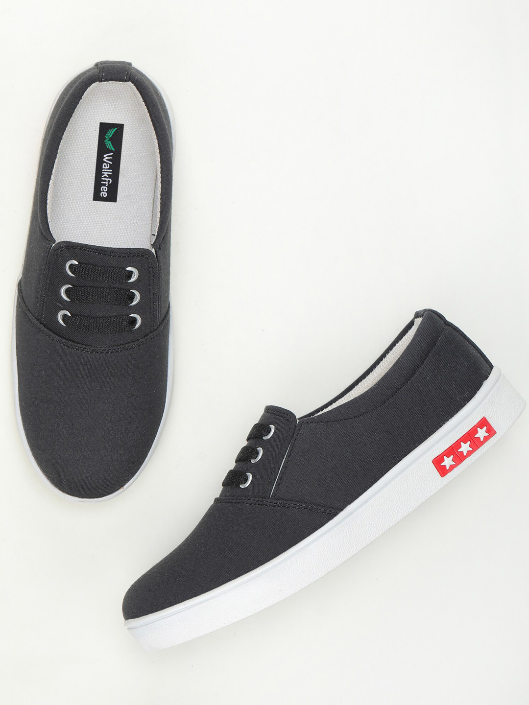 

Walkfree Women Black Woven Design Sneakers