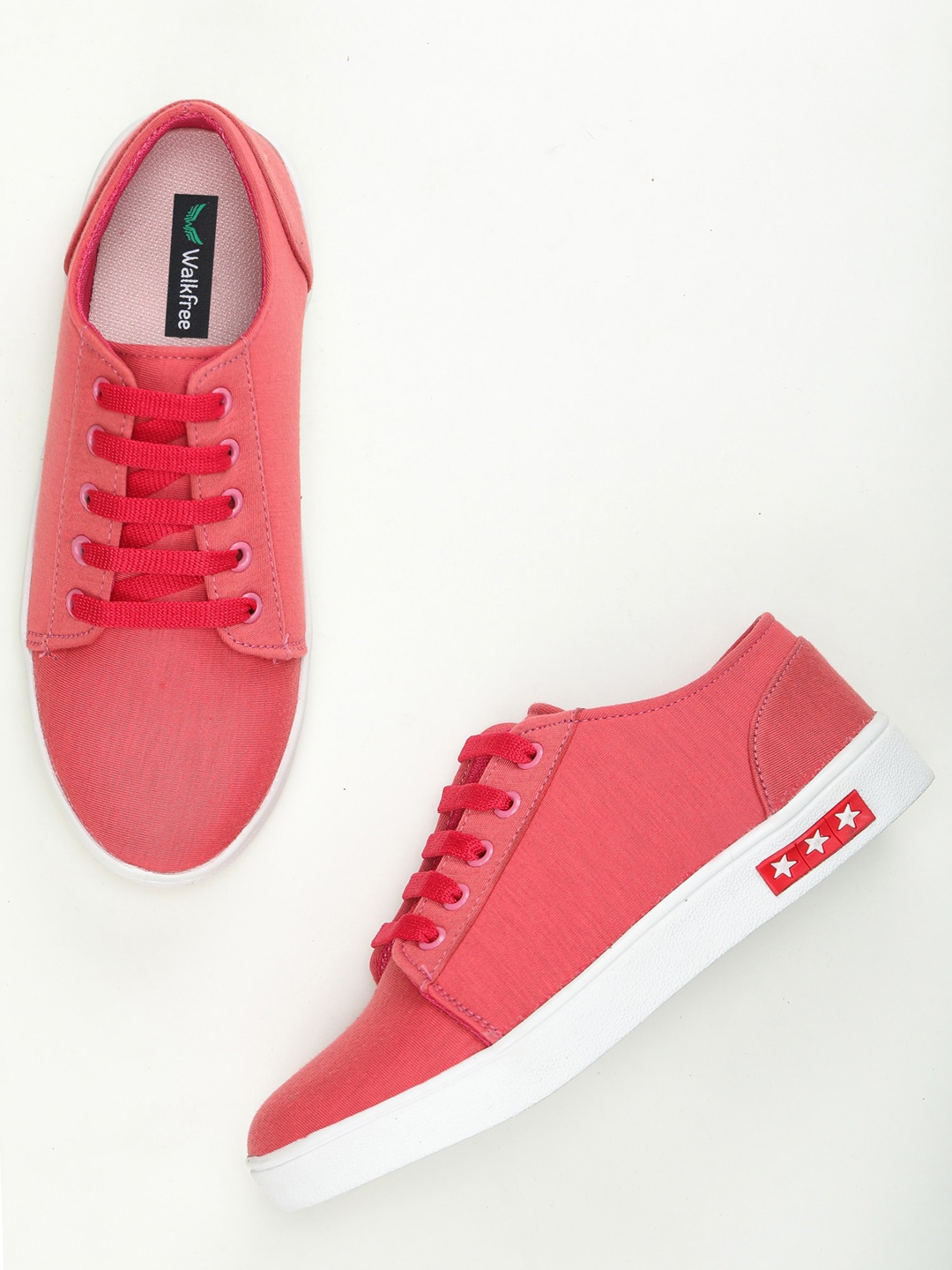 

Walkfree Women Pink Solid Casual Sneakers