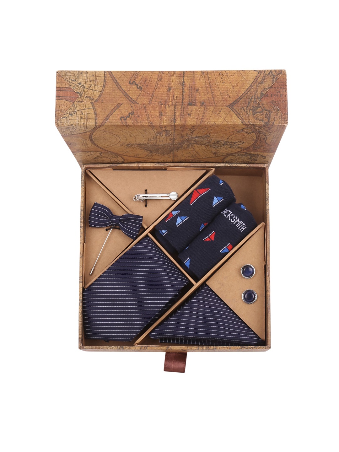 

Blacksmith Men Navy Blue & Red Accessory Gift Set