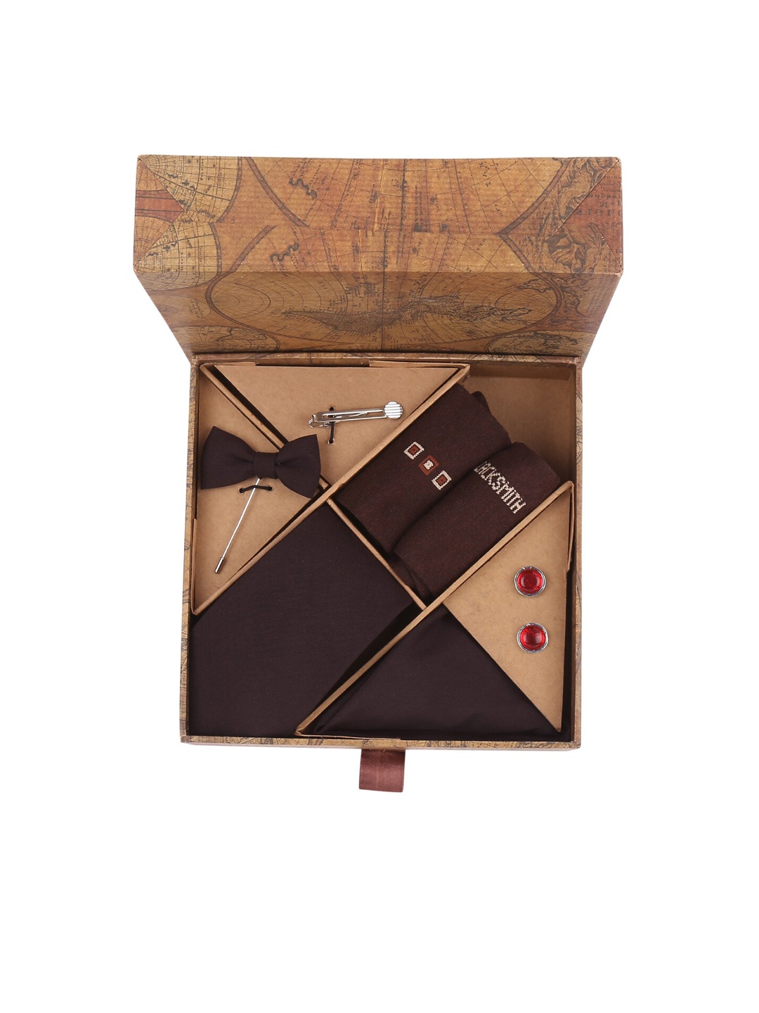

Blacksmith Men Brown & Silver-Toned Accessory Gift Set
