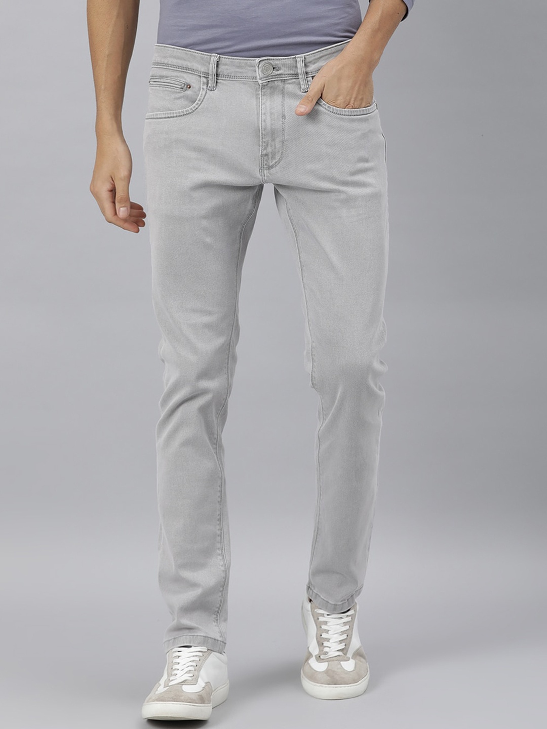 

RARE RABBIT Men Ginton Slim Fit Stretchable Jeans, Grey