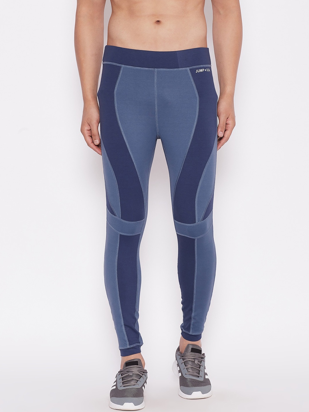 

JUMP USA Men Blue Solid Tights