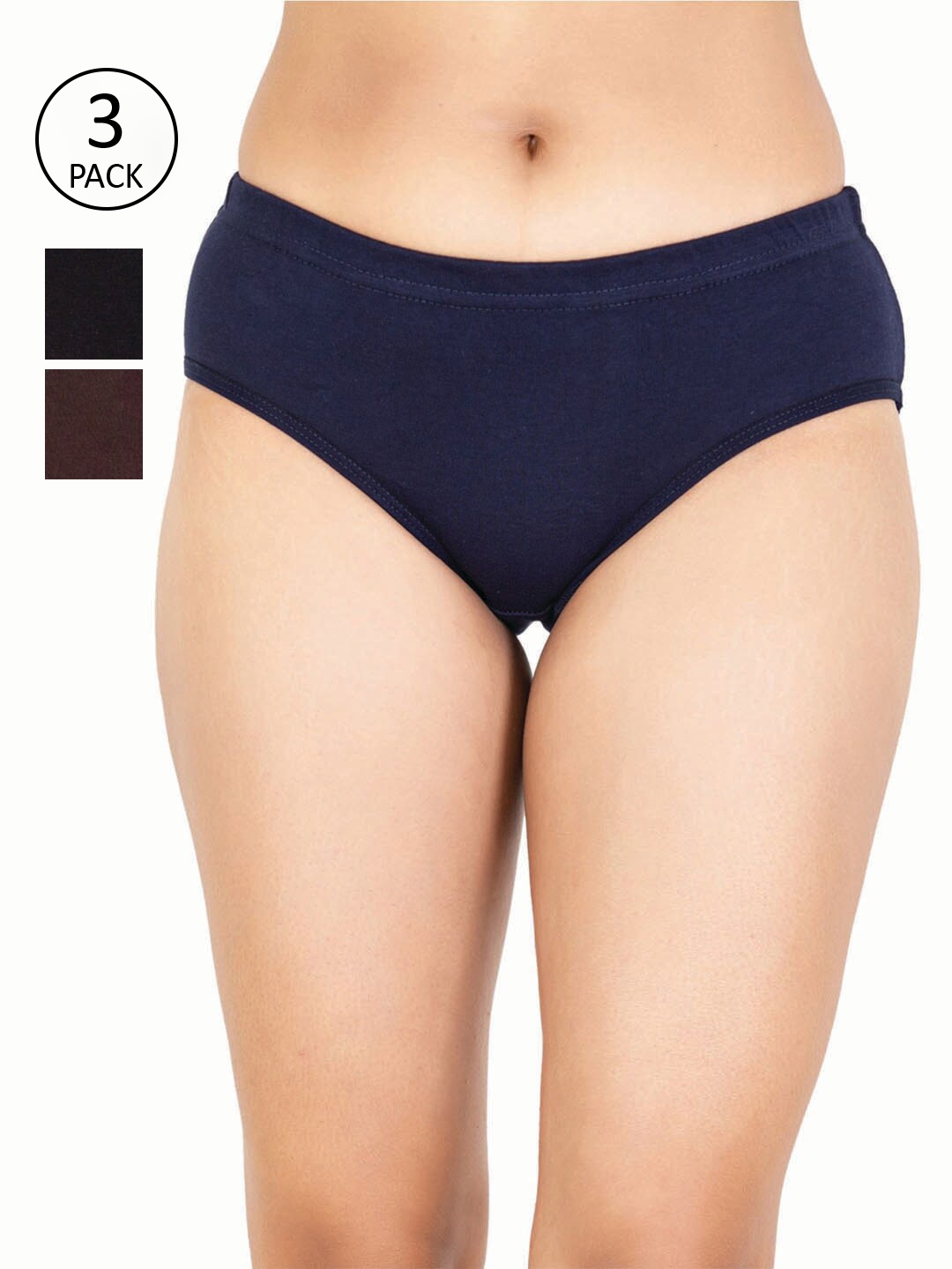 

Reveira Women Pack Of 3 Assorted Hipster Cotton Briefs