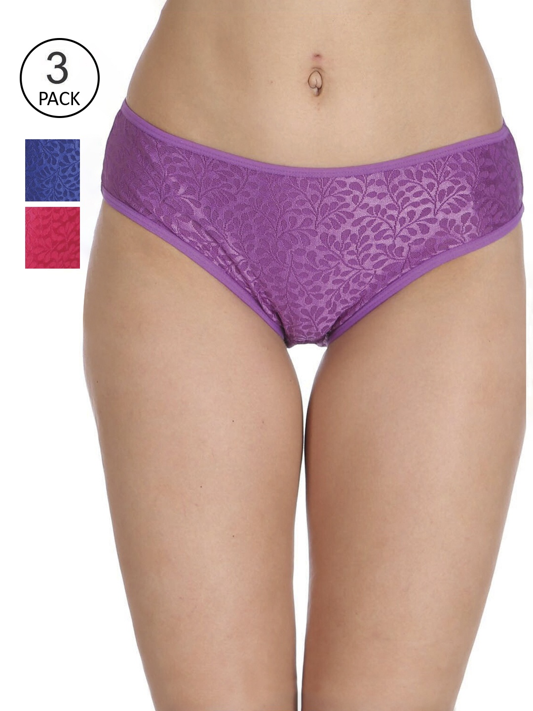 

Reveira Woman Pack of 3 Assorted Cotton Hipster Briefs