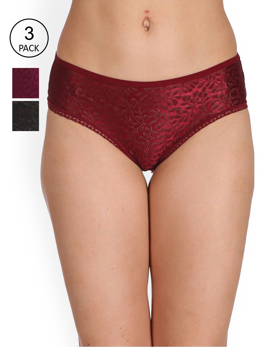 

Reveira Women Pack Of 3 Assorted Hipster Cotton Briefs