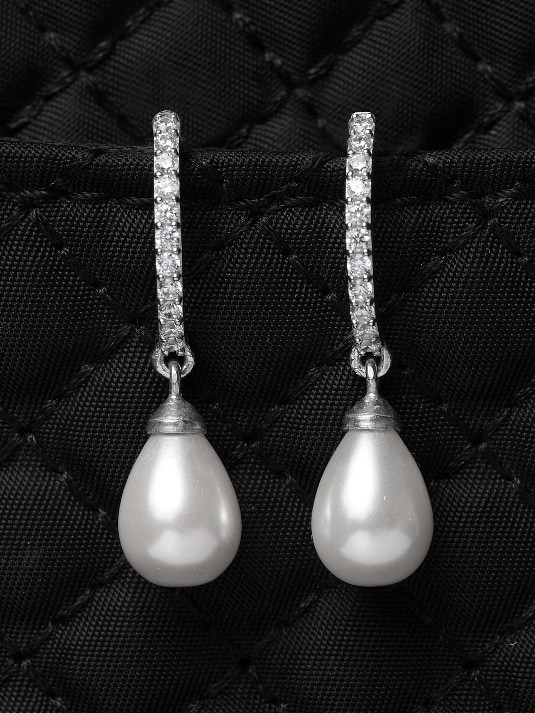 

Clara Silver-Toned Contemporary Drop Earrings