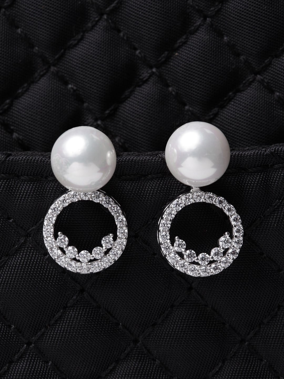 

Clara Silver-Toned Contemporary Drop Earrings