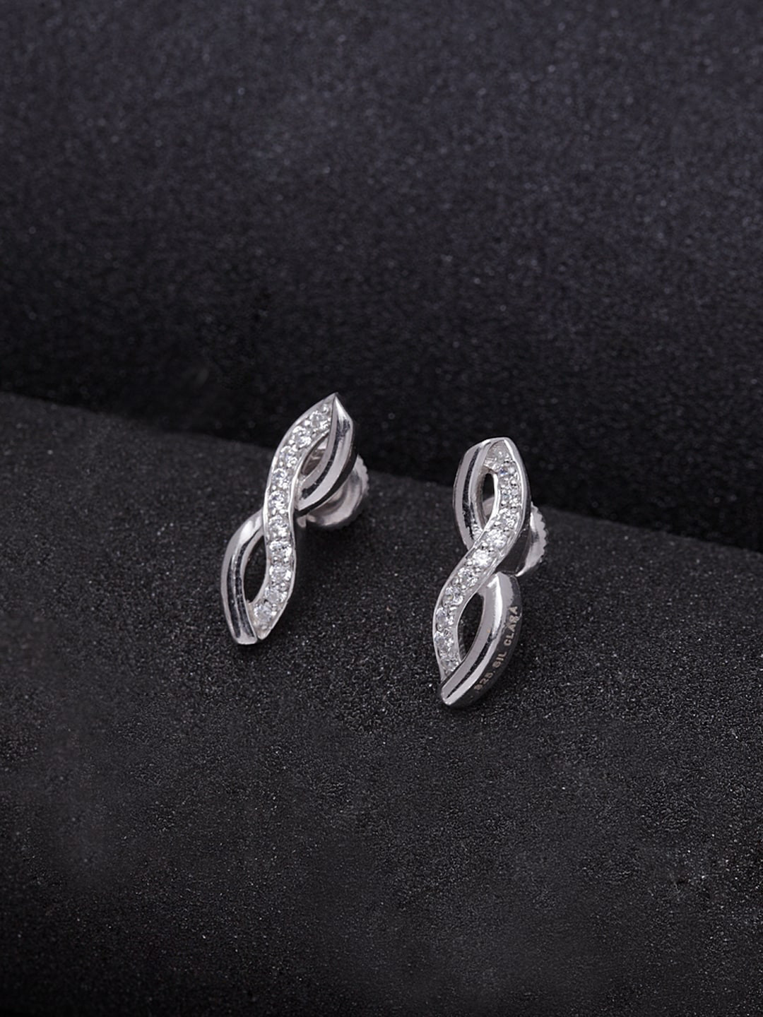 

Clara Silver-Toned Contemporary Studs Earrings