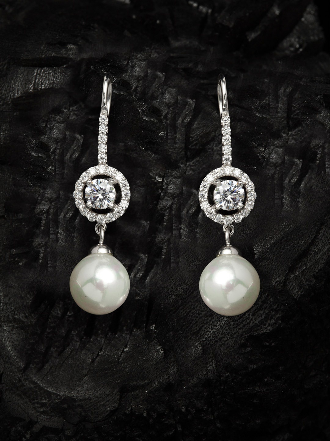 

Clara Silver-Toned Contemporary Drop Earrings