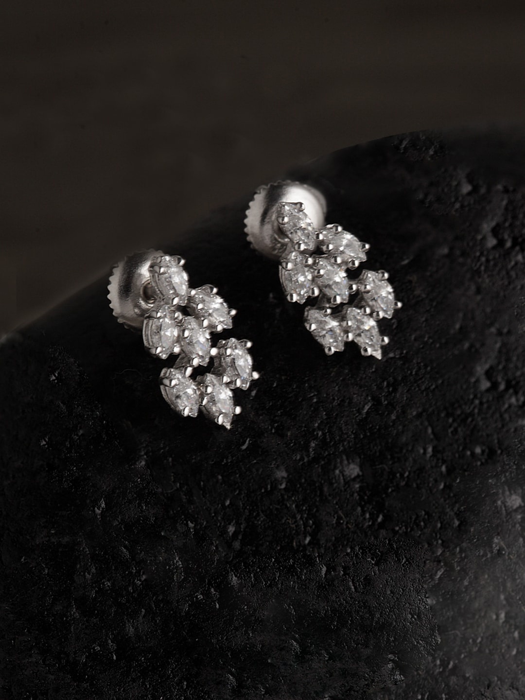 

Clara Silver-Toned Contemporary Studs Earrings