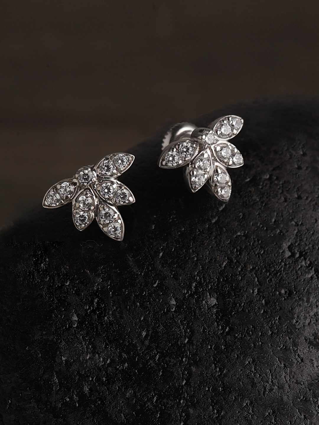 

Clara Silver-Toned Contemporary Studs Earrings