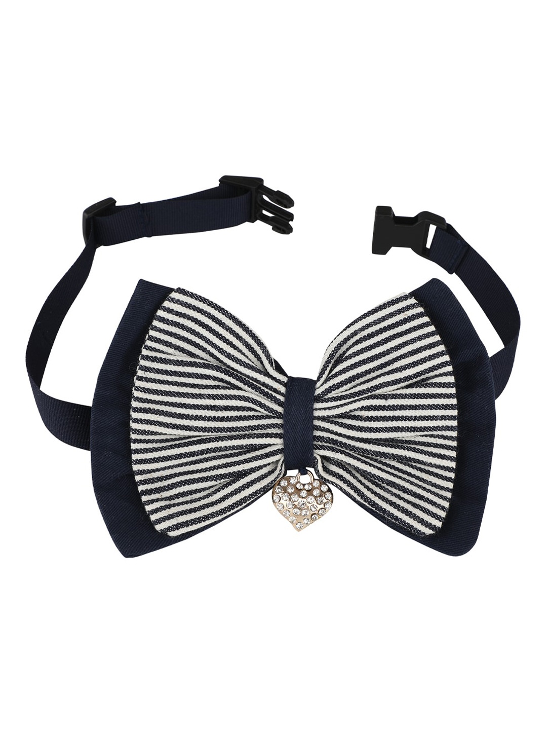 

Emily pets Black & White Striped Dog Bow Tie