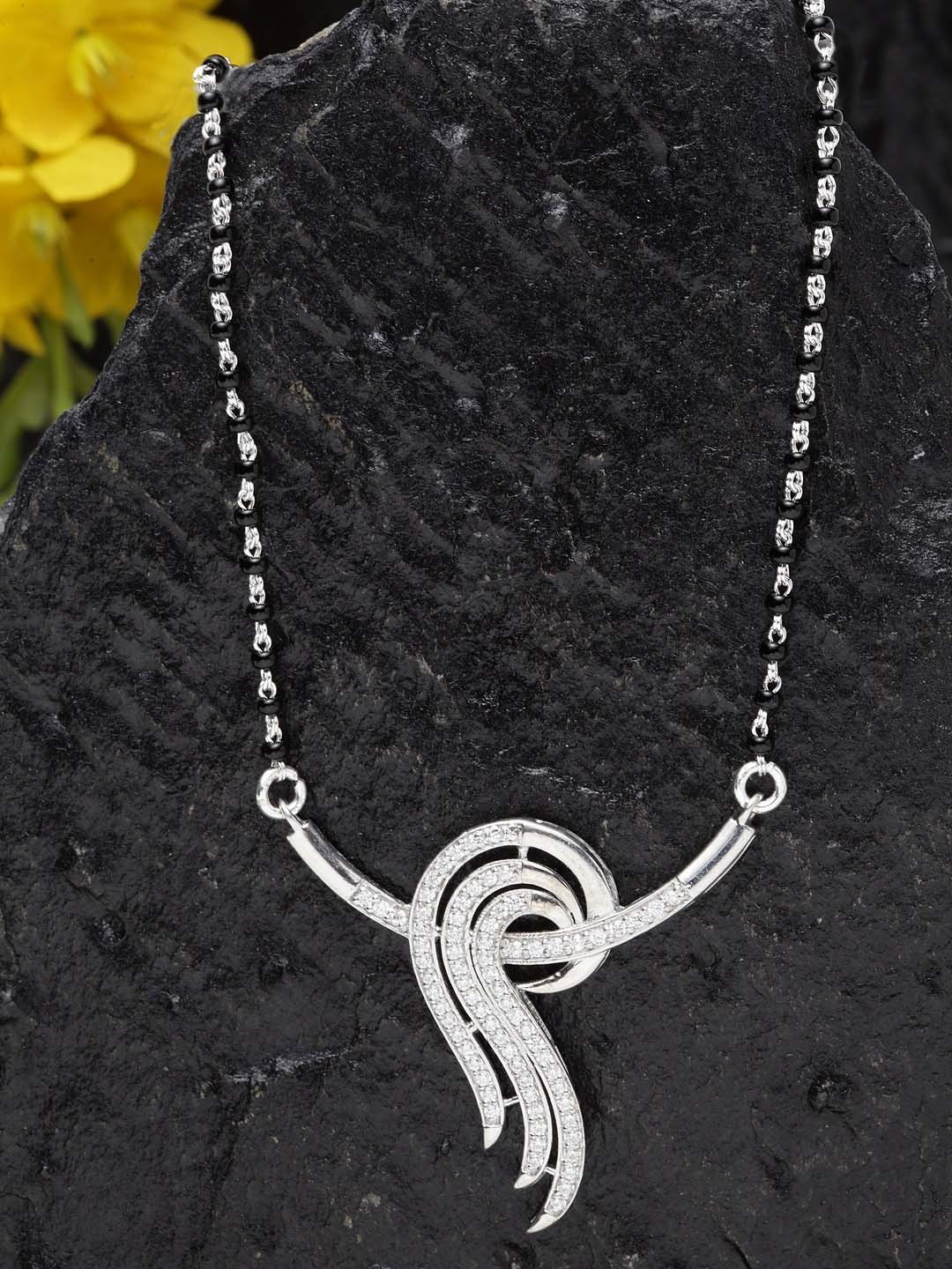 

Clara 92.5 Sterling Silver Beaded Mangalsutra