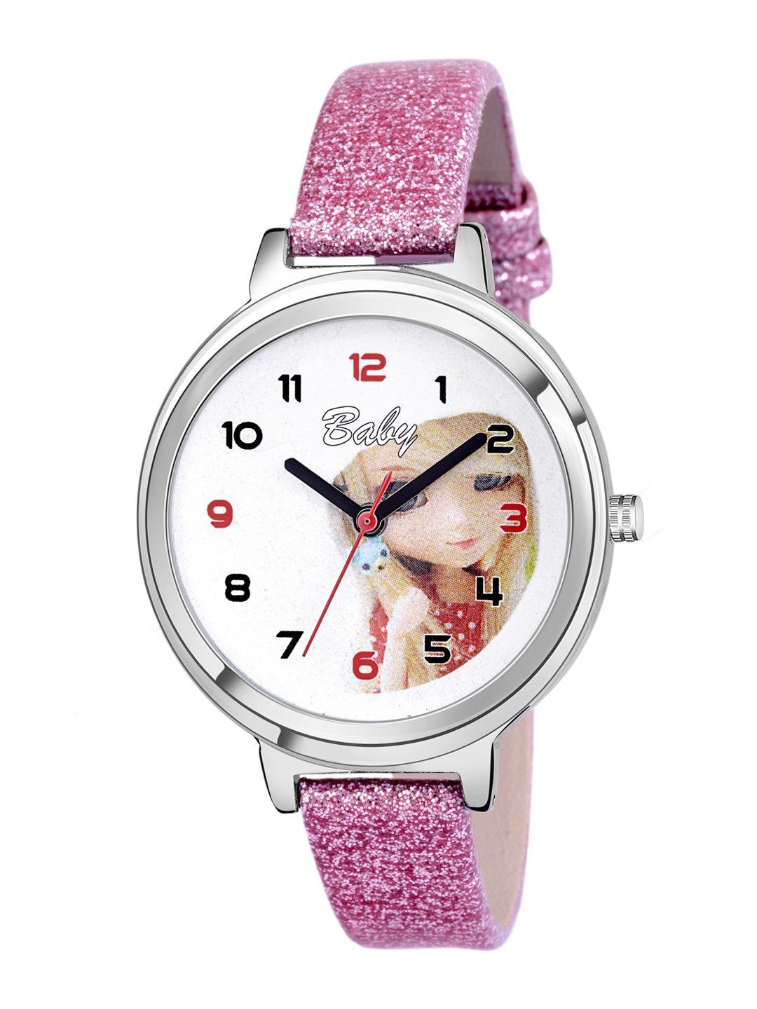 

Kool Kidz Unisex Kids Multicoloured Printed Dial & Pink Leather Straps Analogue Watch