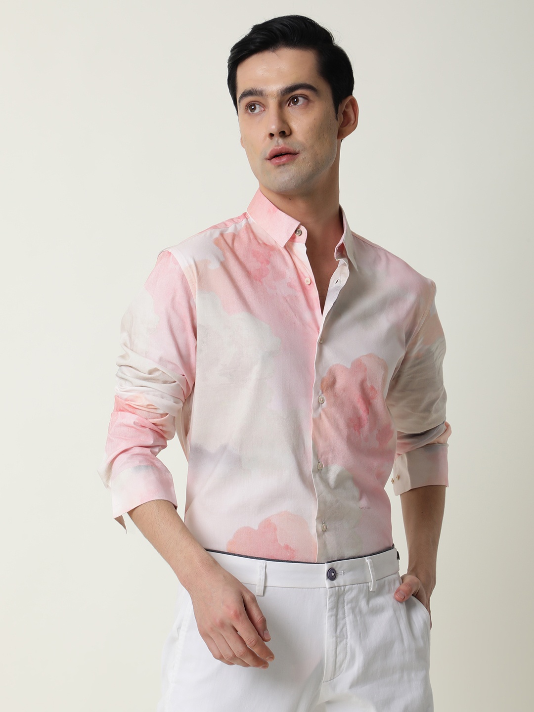 

RARE RABBIT Men Fife Pink Slim Fit Shirt