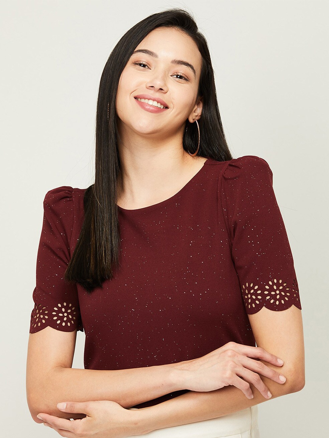 

CODE by Lifestyle Red Cotton Blend Top