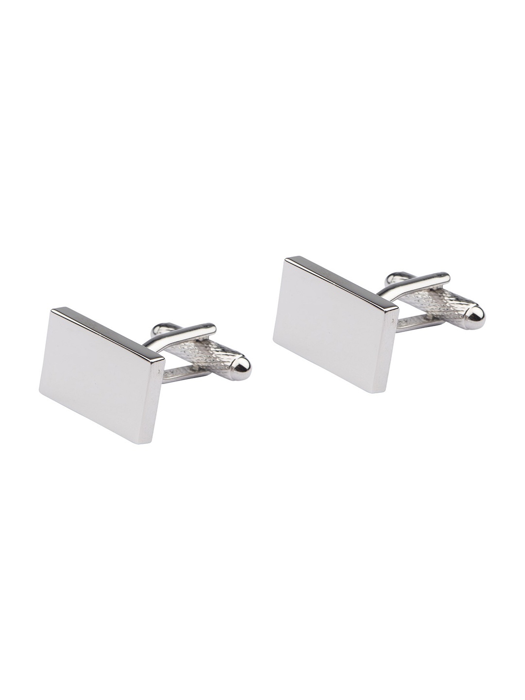 

The Tie Hub Silver-Toned Rectangular Cufflinks