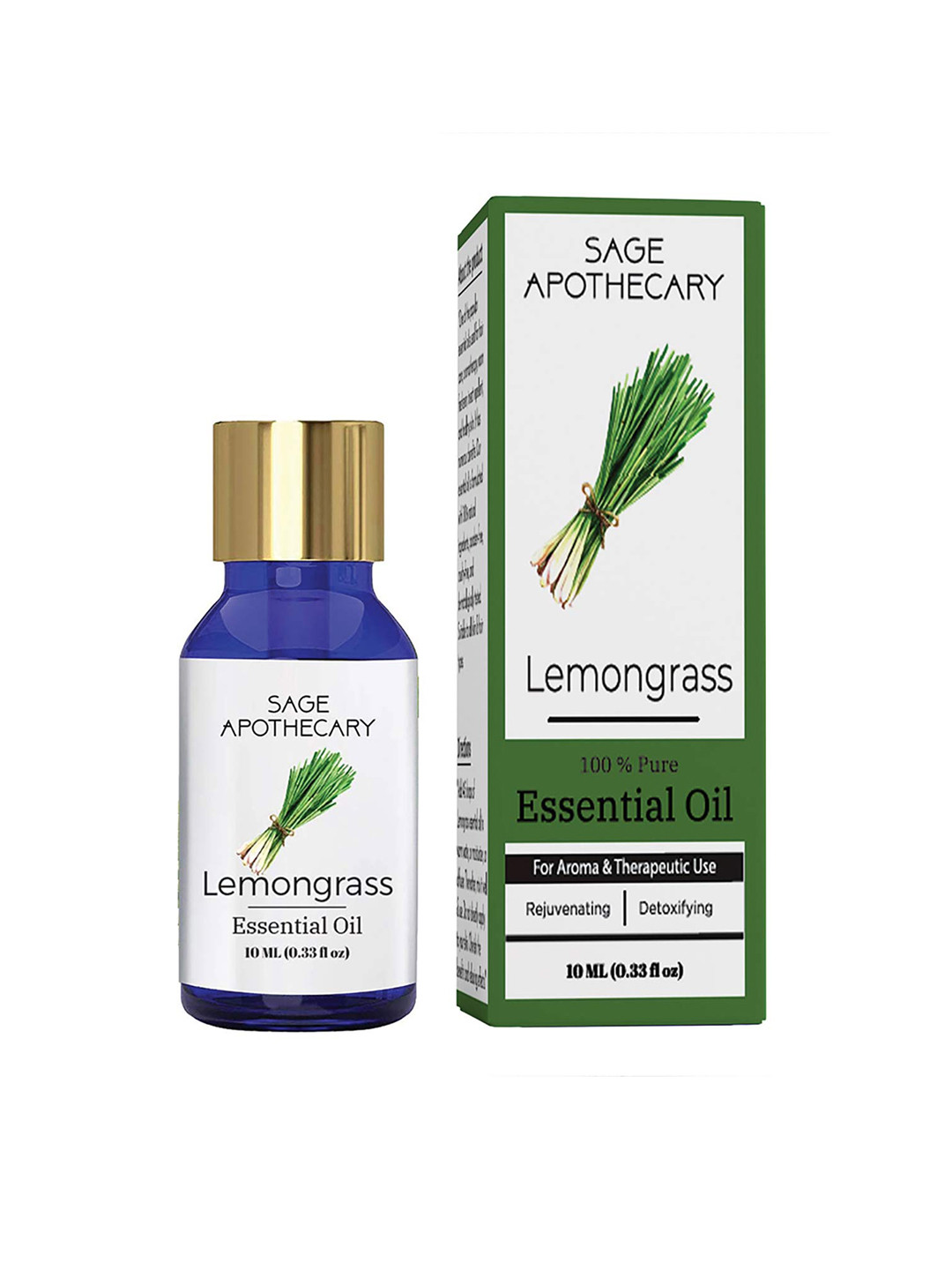

SAGE APOTHECARY Lemongrass Essential Oil- 10ml, Yellow
