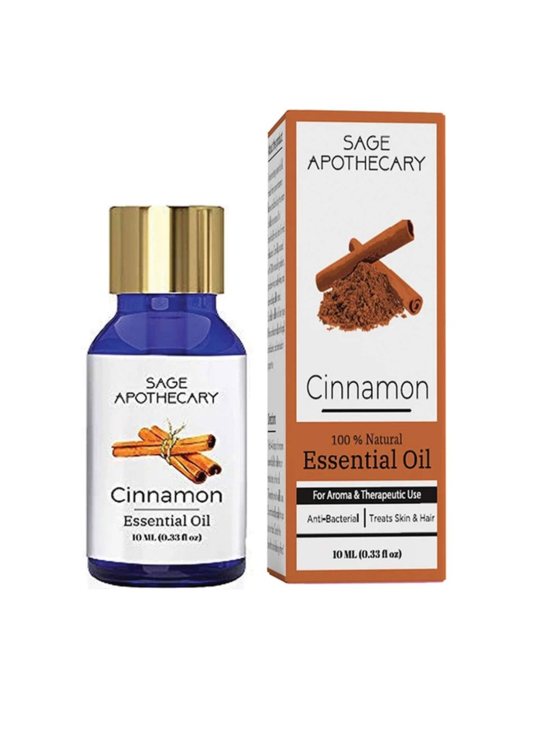 

SAGE APOTHECARY Anti-Bacterial Cinnamon Essential Oil, Brown