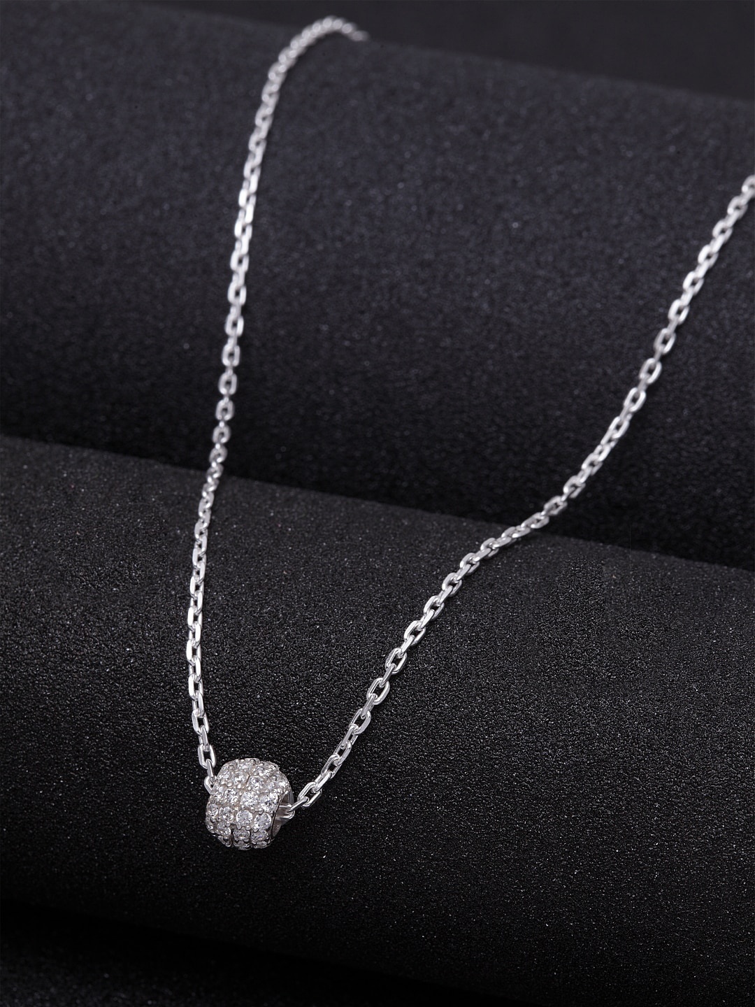 

Clara Silver-Toned Sterling Silver Rhodium-Plated Chain with Pendant