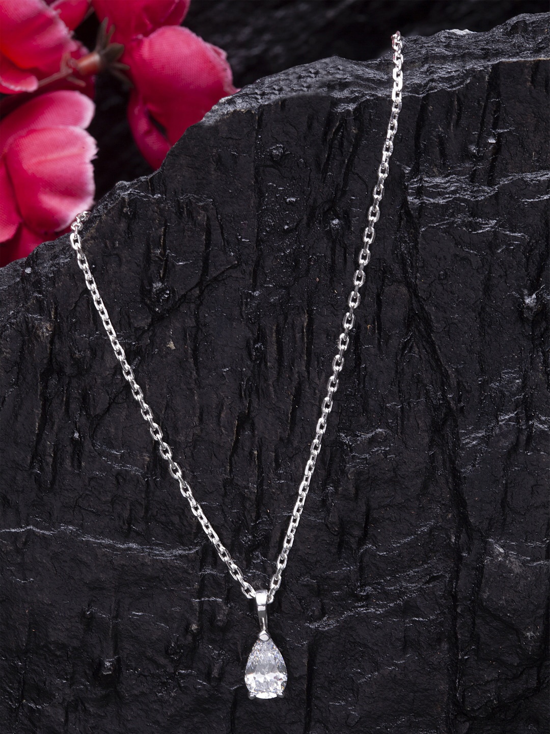 

Clara Silver-Toned Pear Chain Pendant