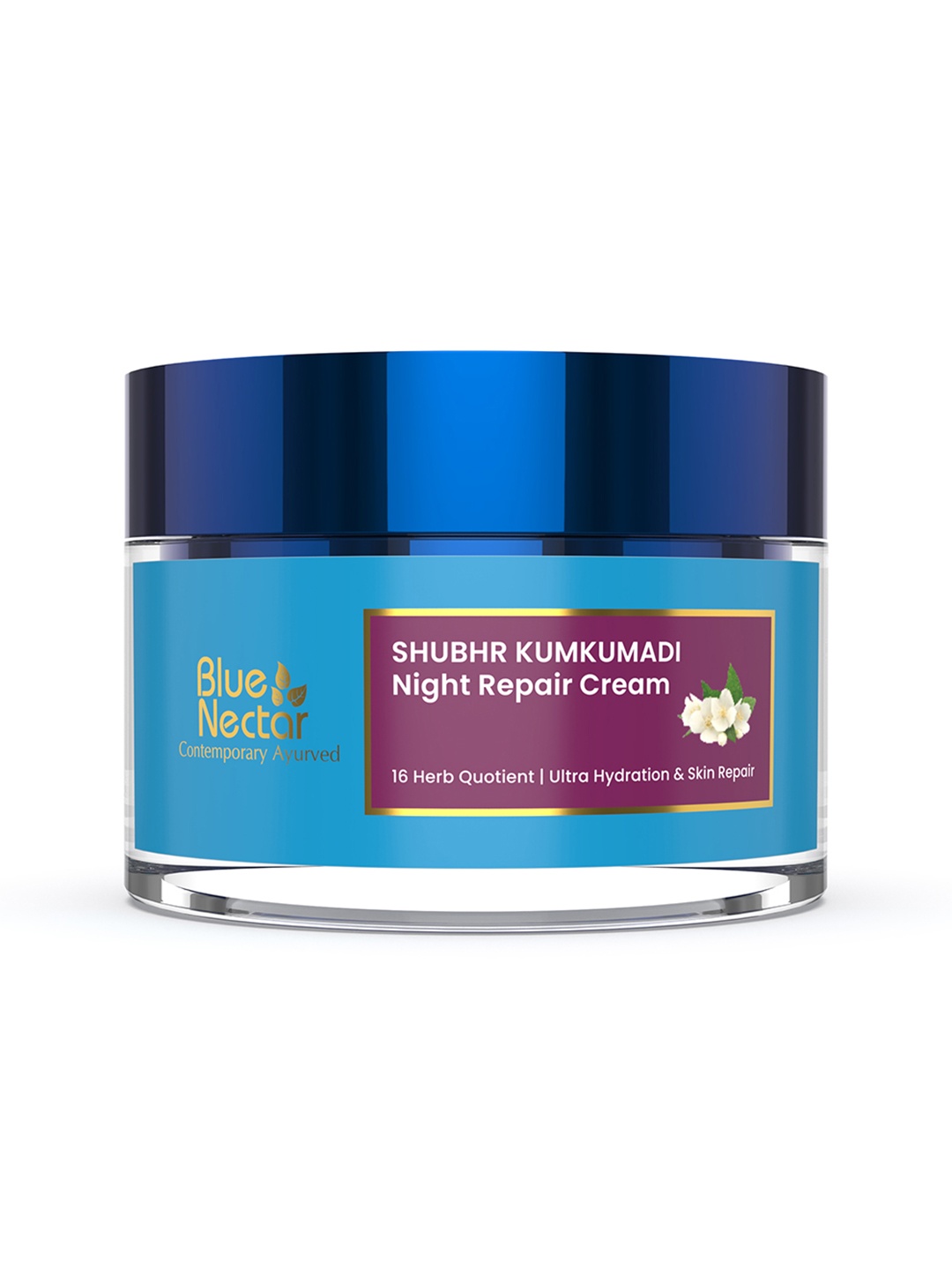 

Blue Nectar Kumkumadi Brightening Night Repair Cream For Ultra Hydration & Skin Repair 50g