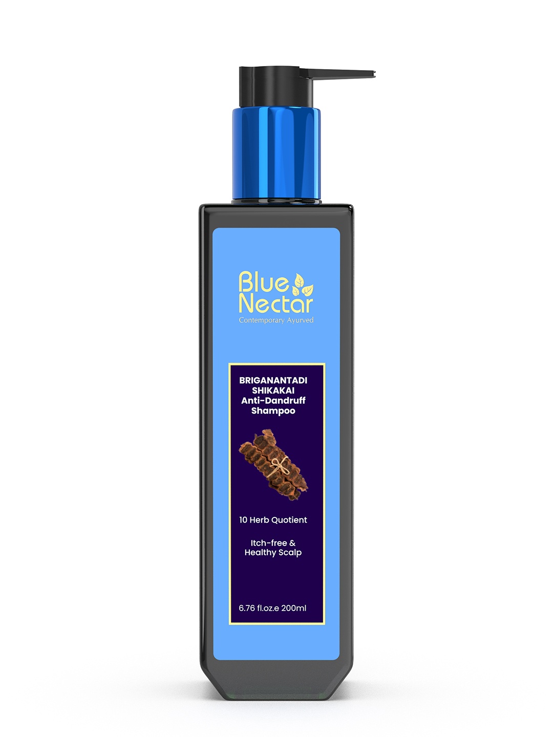 

Blue Nectar Anti Dandruff Shampoo with Bhringraj & Shikakai - 200ml, Lime green